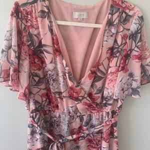 LOFT faux wrap dress - L